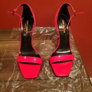 SOLD SOLD!! Saint Laurent Amber Neon Patent Sandals